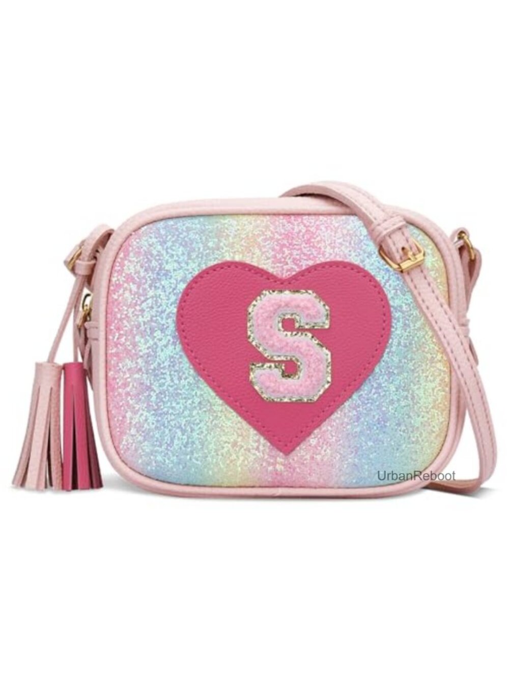 Heart Crossbody Purse Faux Leather Adjustable Strap Kids Girls Gift